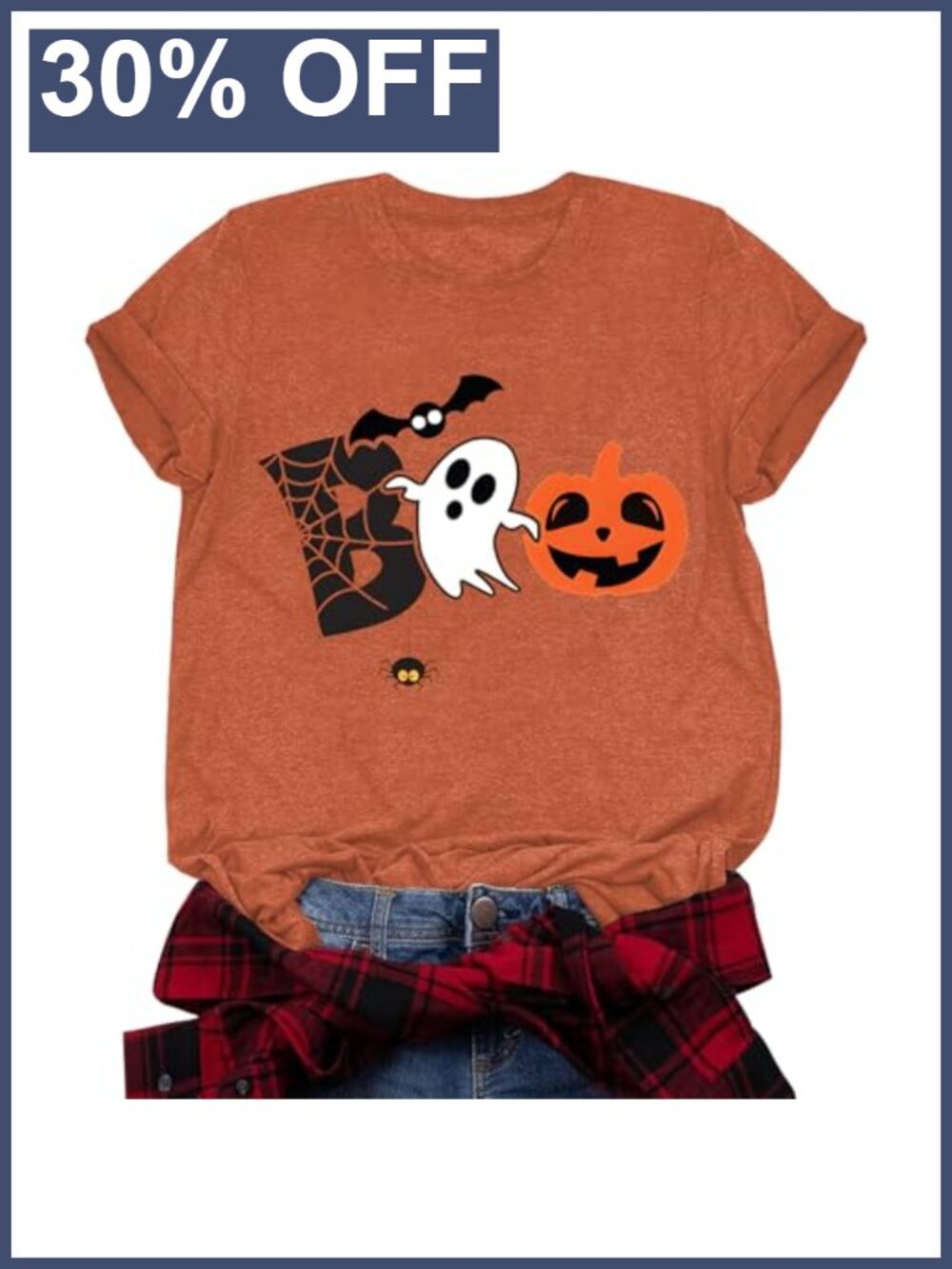 Halloween Boo Shirts for Women Funny Ghost Tee Spooky Pumpkin Top